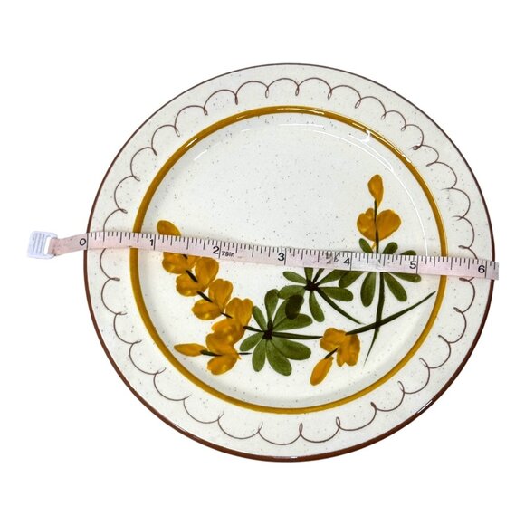 Vintage Stangl Painted Golden Blossoms Botanical Salad Plates Set of 4 6.25" MCM - Picture 5 of 7